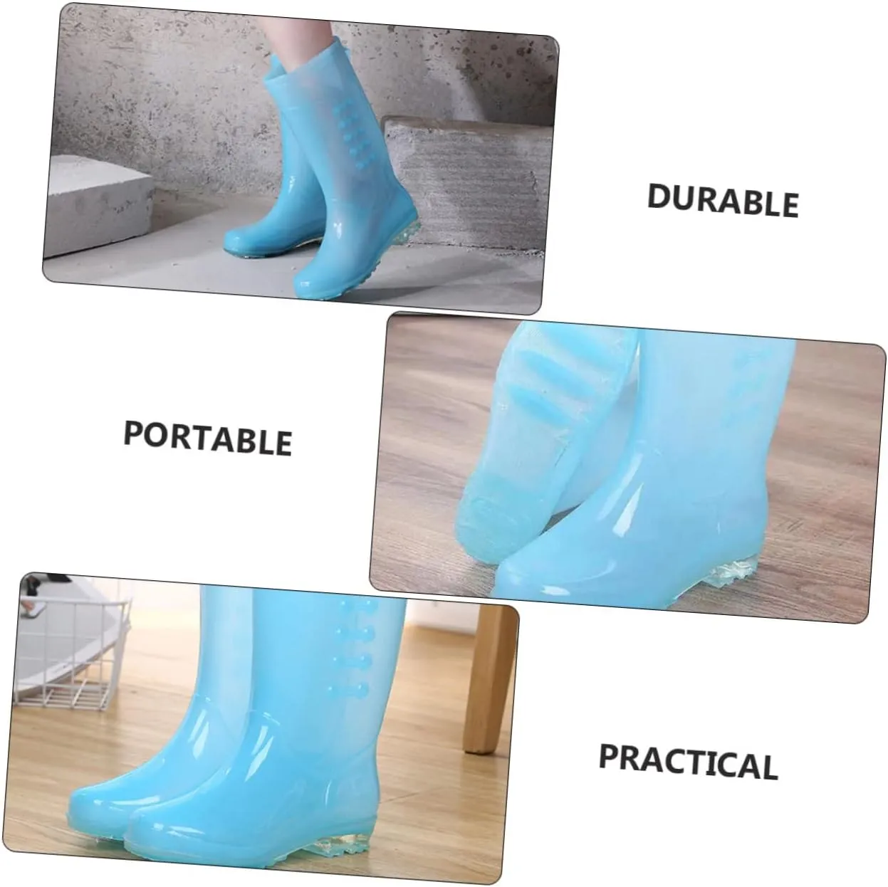 1 Pair Rain Boots Fur Knee Rain Boot Women Rain Shoes Outdoor Knee High Rain Boot Rain Shoes for Men Waterproof Rain Boot Tall Garden Boots Tall Snow Rain Boot Joules Pvc Blue