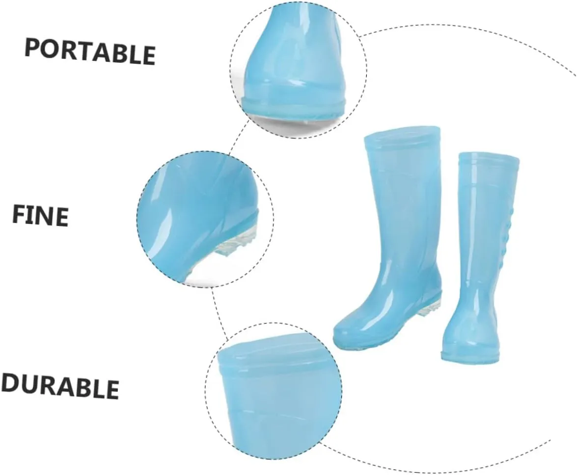 1 Pair Rain Boots Fur Knee Rain Boot Women Rain Shoes Outdoor Knee High Rain Boot Rain Shoes for Men Waterproof Rain Boot Tall Garden Boots Tall Snow Rain Boot Joules Pvc Blue