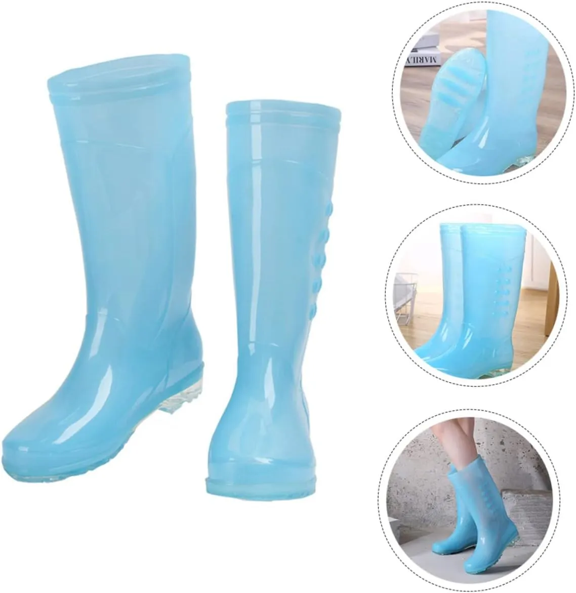 1 Pair Rain Boots Fur Knee Rain Boot Women Rain Shoes Outdoor Knee High Rain Boot Rain Shoes for Men Waterproof Rain Boot Tall Garden Boots Tall Snow Rain Boot Joules Pvc Blue