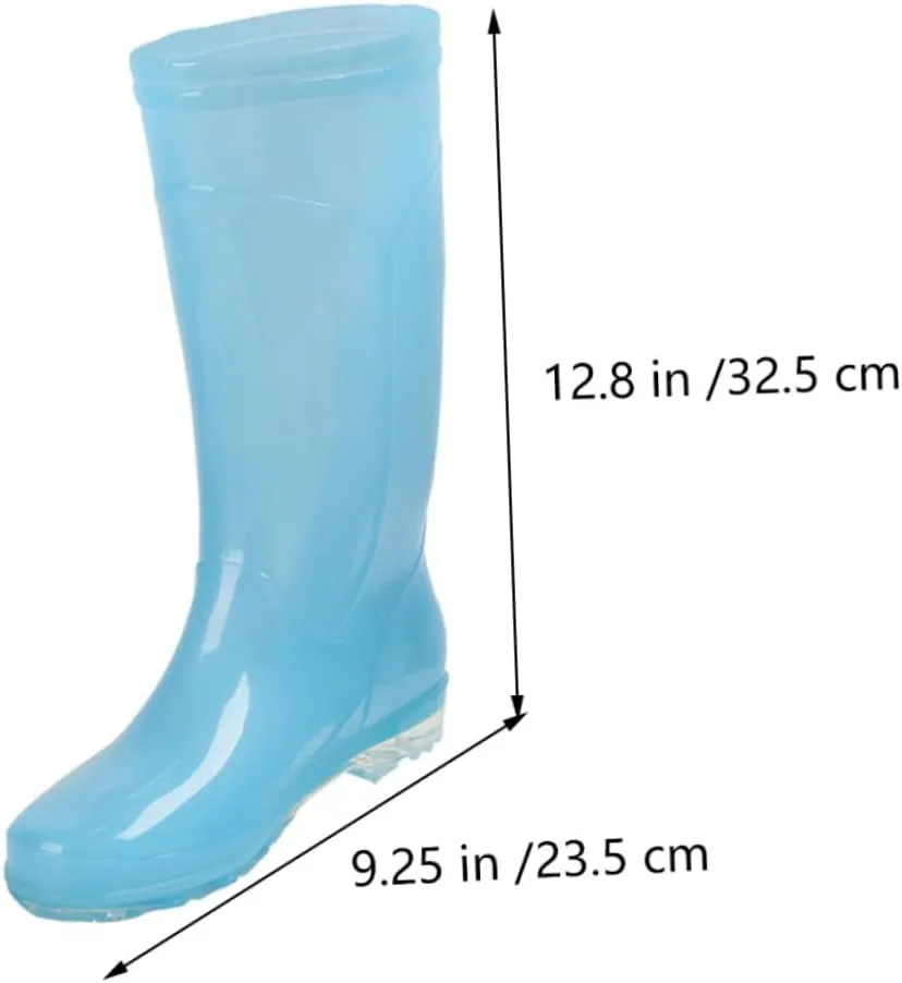 1 Pair Rain Boots Fur Knee Rain Boot Women Rain Shoes Outdoor Knee High Rain Boot Rain Shoes for Men Waterproof Rain Boot Tall Garden Boots Tall Snow Rain Boot Joules Pvc Blue