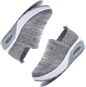 Aceptolcom Women's Nursing Shoes Air Cushion Nurse Shoes Orthopedic Diabetic Wedge Sneakers Rocker Walking Shoes Platform Wedge Sneakers