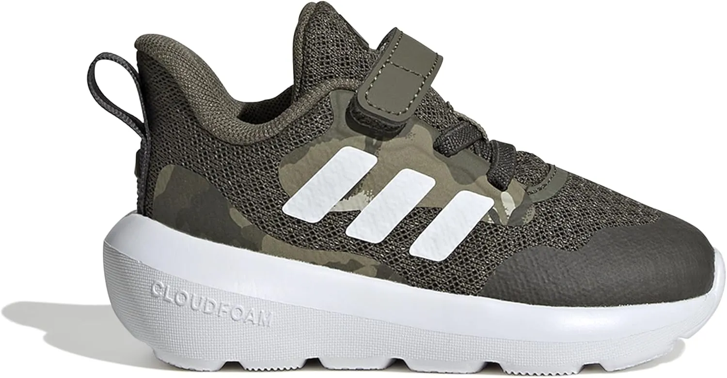 adidas Fortarun 3.0 Shoes Infants Running Shoes for Unisex Children, Olive Strata Cloud White Shadow Olive, 8 UK