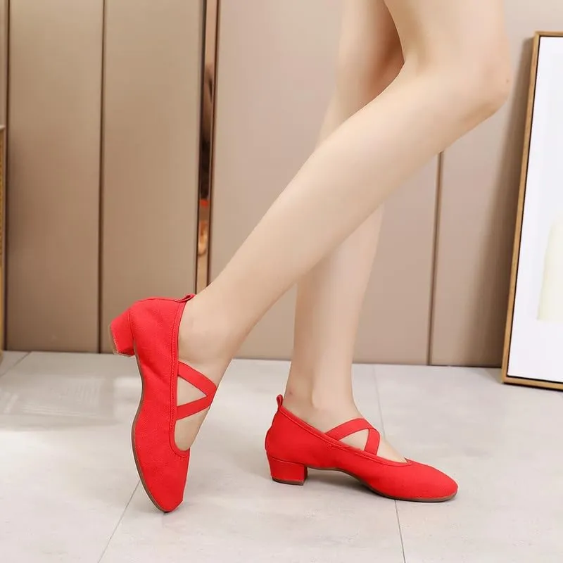 AOQUNFS Womens Latin Dance Shoes Close Toe Ballroom Dance Practice Shoes