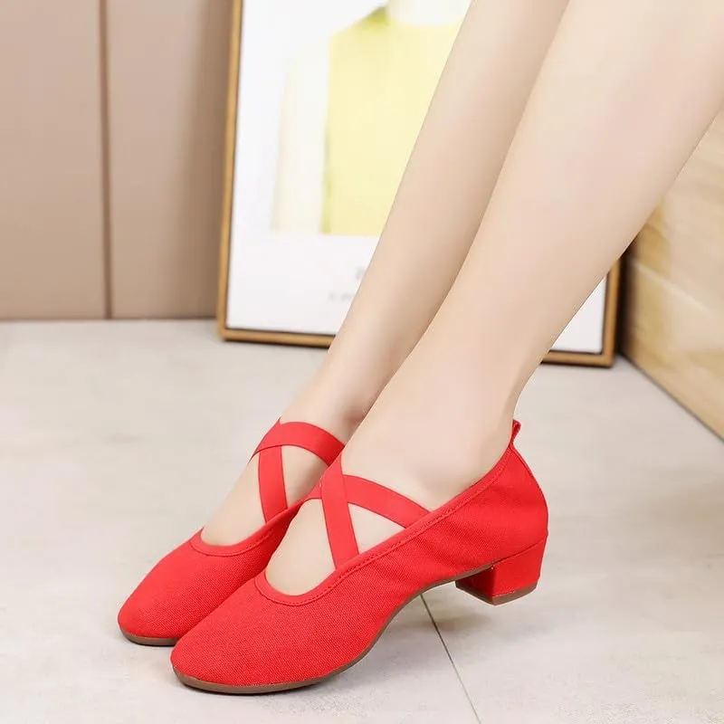 AOQUNFS Womens Latin Dance Shoes Close Toe Ballroom Dance Practice Shoes