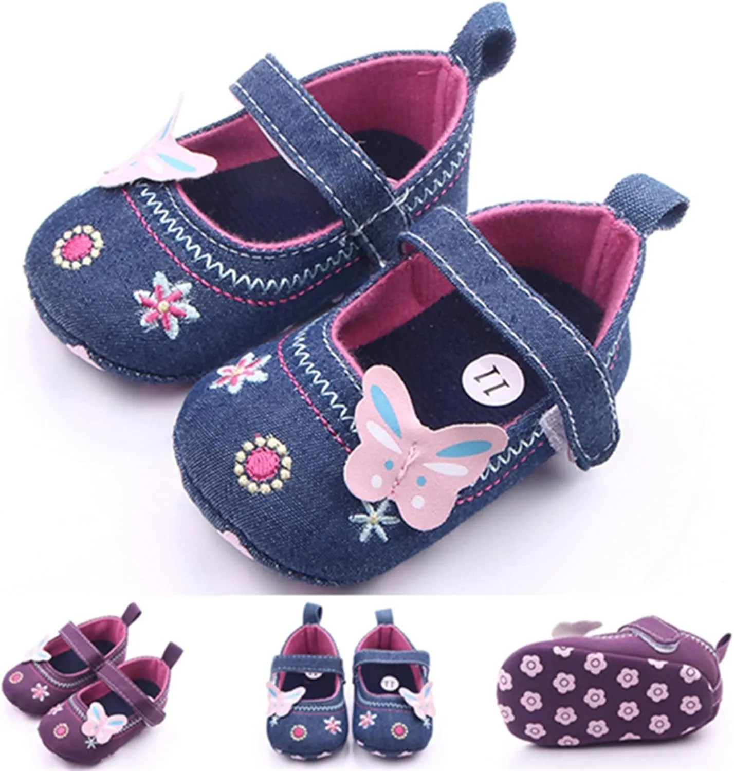 Baby Girls Soft Sneaker Cute Bow Flower Loafers Sport Shoes Summer Casual Sandals Toddler Cotton First Walking Shoes