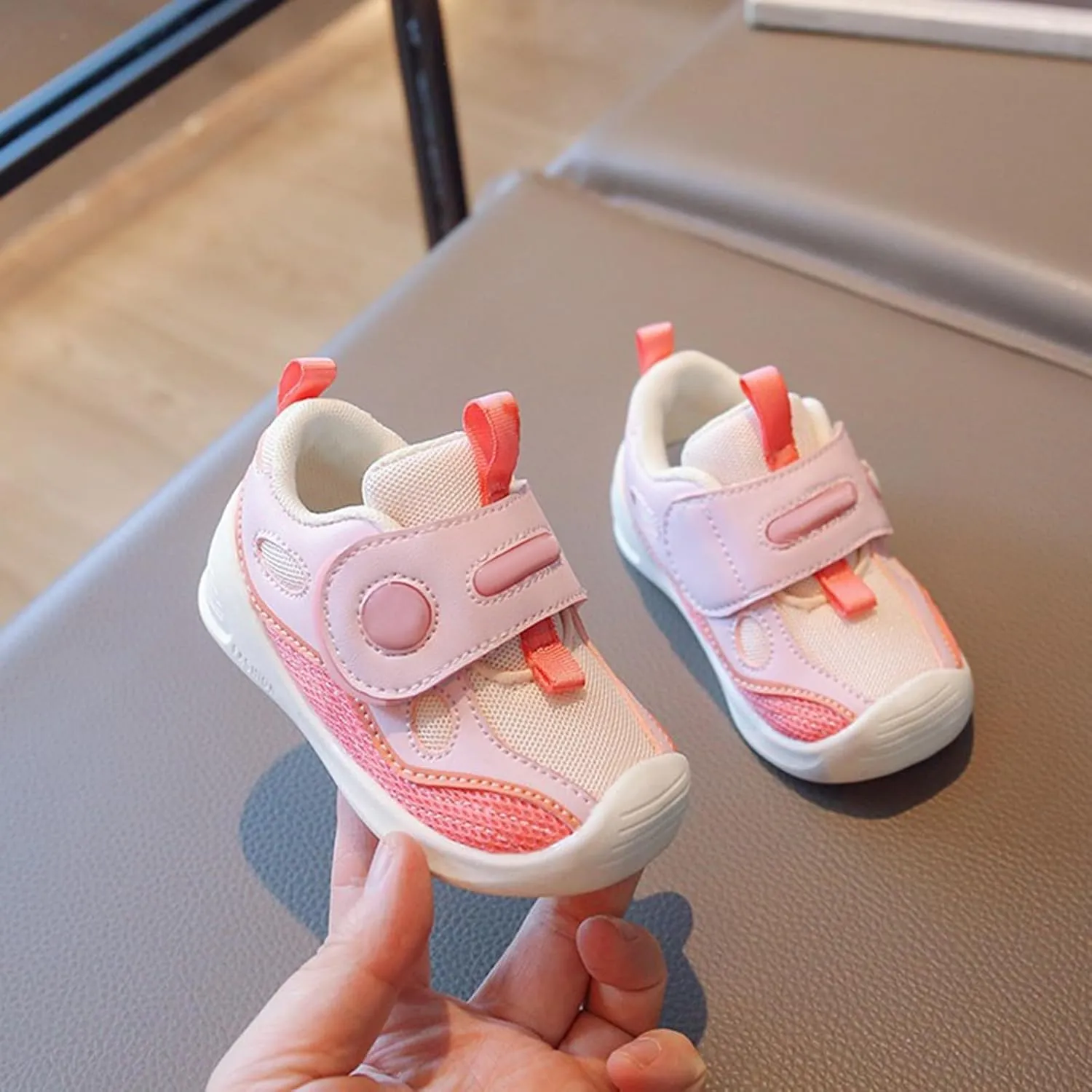 Baby Trainers Toddler Girls Boys Lightweight Breathable Sneakers Non Slip Soft Sole First Walking Shoes for Infant