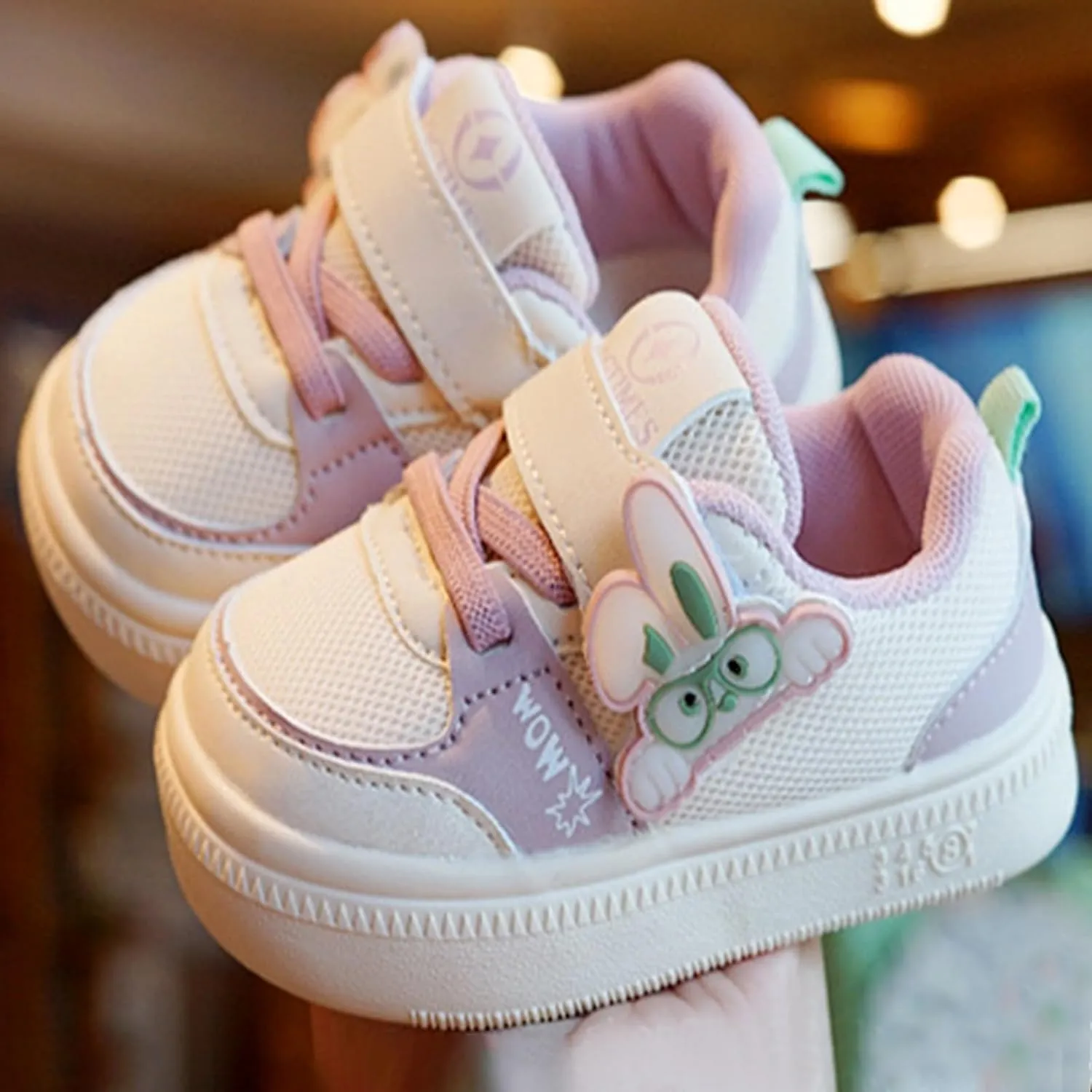 Baby Walking Shoes for Toddler Girl Boys Little Bunny Prewalker Breathable Mesh Rubber Soft Sole Flat Sneakers