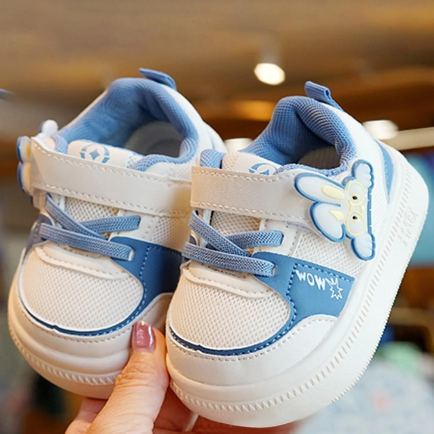 Baby Walking Shoes for Toddler Girl Boys Little Bunny Prewalker Breathable Mesh Rubber Soft Sole Flat Sneakers