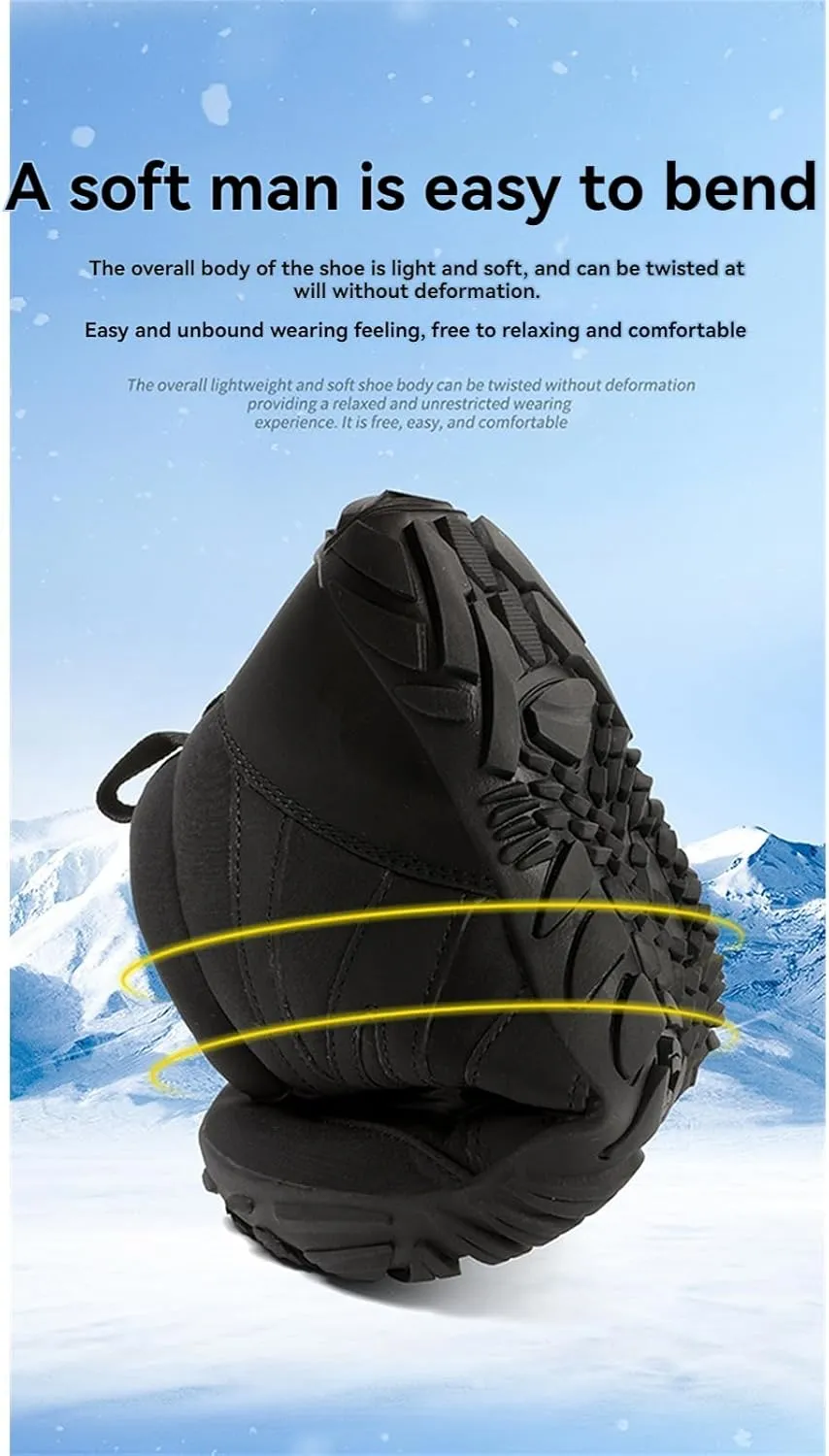 Barefoot Winter Boots Women Wide Toe Box Flexible Sole Hike Winter Footwear Barefoot Shoes Women Non-Slip Waterproof Boots Walking Warm Ankle Booties Zero Drop Sole Wide Toe Box Slip On Sneakers