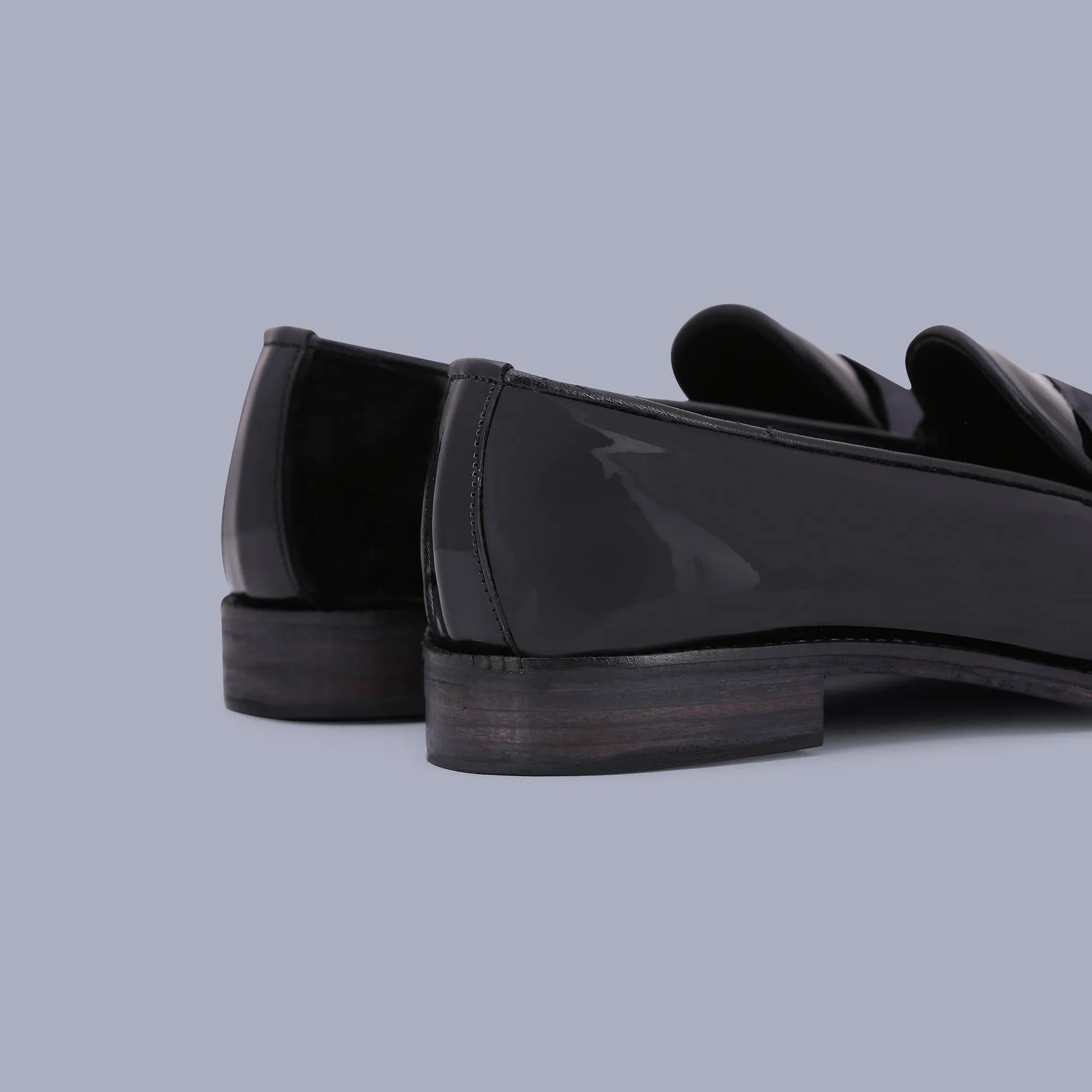 Black Panelled Loafers