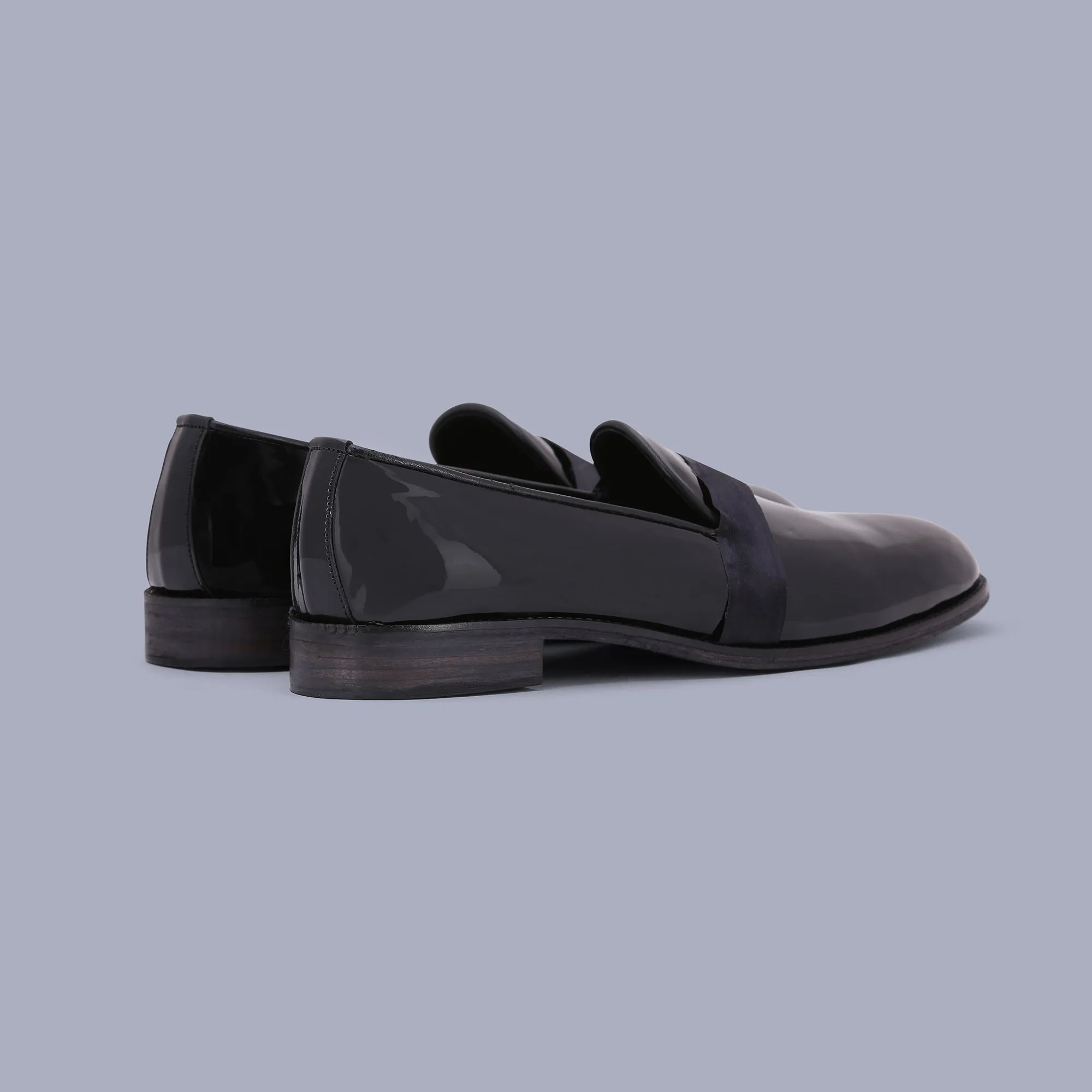 Black Panelled Loafers