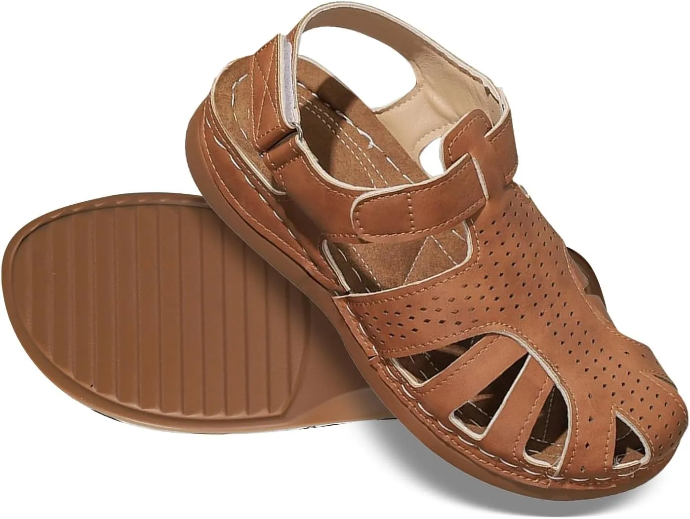 Black Sandals Women Flat Strappy Platform Sandals Comfortable Lightweight Walking Ankle Strap Casual Low Wedge Shoes