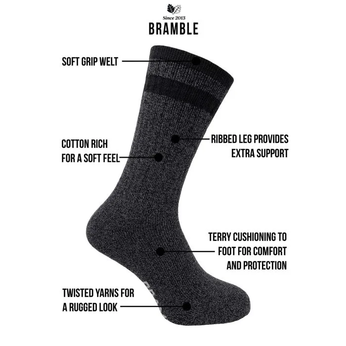 Bramble Mens Docks All Terrain Socks 3PK Mixed 6-11