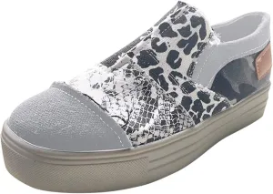 Canvas Walking Shoes for Women Wide Width Women's Slip on Shoes Non Slip Fashion Canvas Sneakers Low Top Casual Washed and Leopard Fashion Sneaker Driving Walking Work Going Out Sports Flat Footwear
