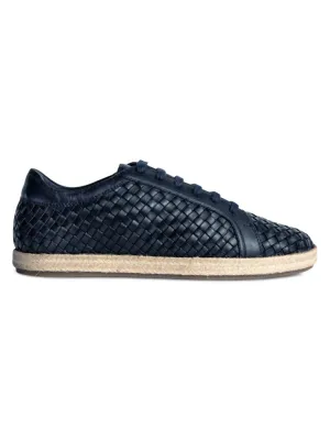 Carlos Santana Braided Leather Gabor Espadrille Sneaker, Navy