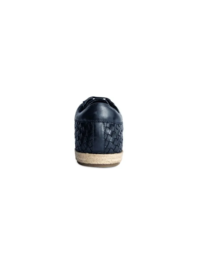 Carlos Santana Braided Leather Gabor Espadrille Sneaker, Navy