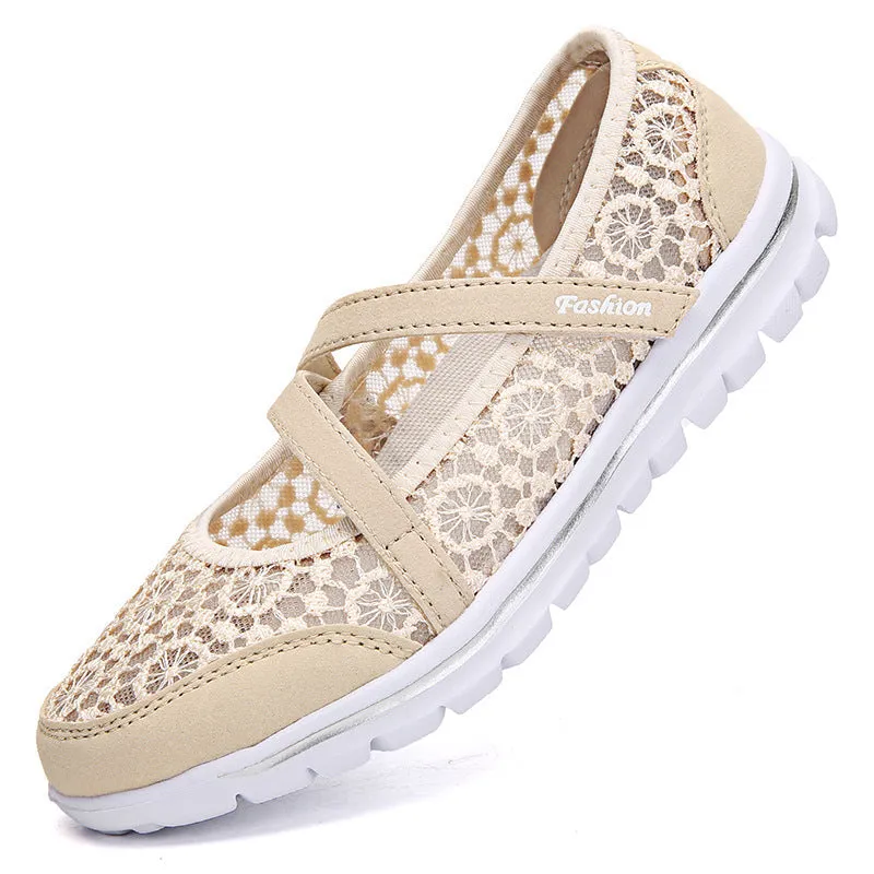 Cilool Lace Breathable Casual Flat Shoes
