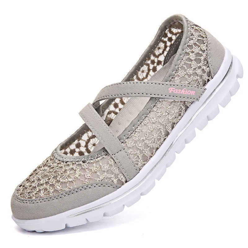 Cilool Lace Breathable Casual Flat Shoes