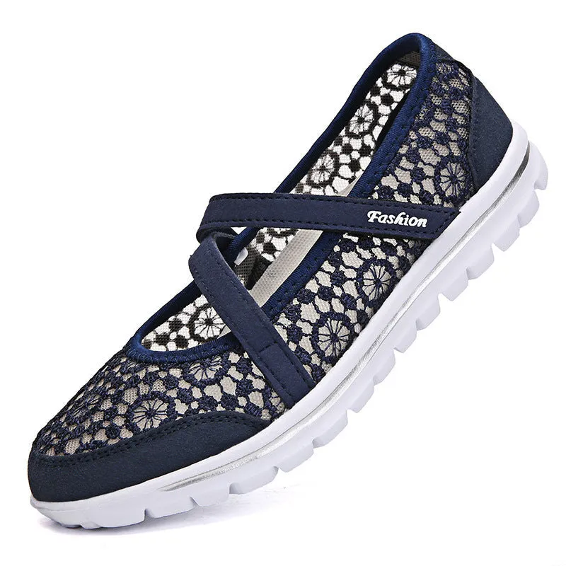 Cilool Lace Breathable Casual Flat Shoes