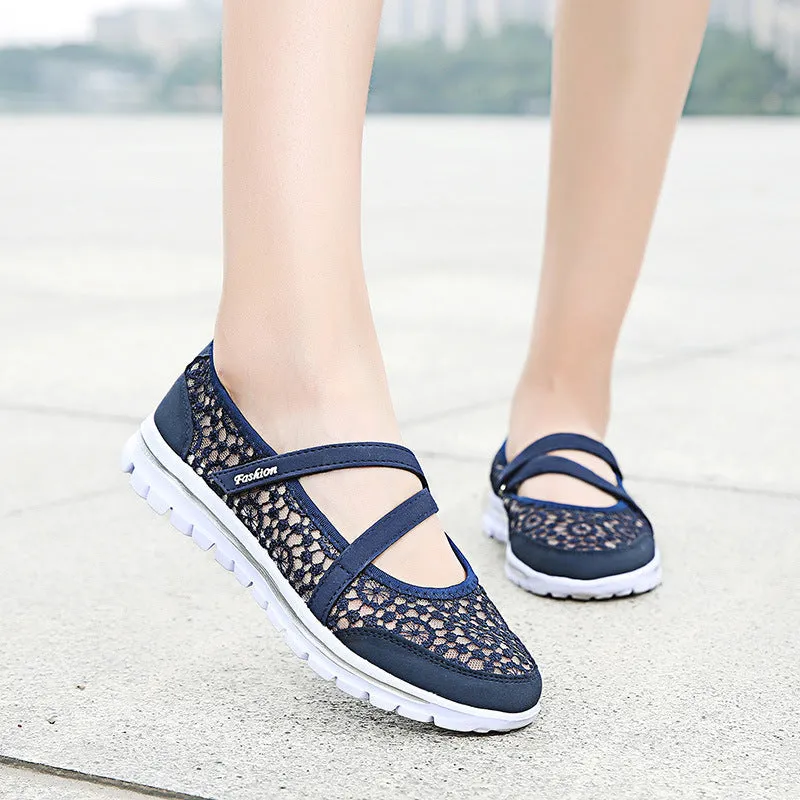 Cilool Lace Breathable Casual Flat Shoes