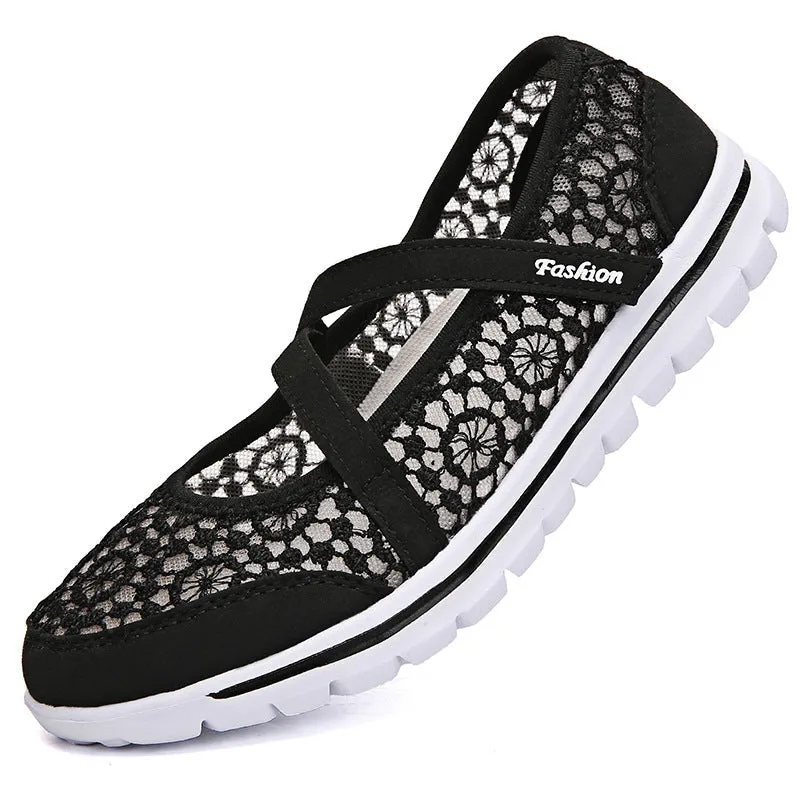 Cilool Lace Breathable Casual Flat Shoes