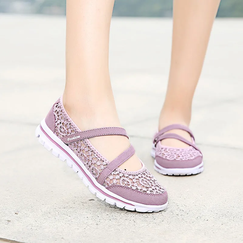 Cilool Lace Breathable Casual Flat Shoes