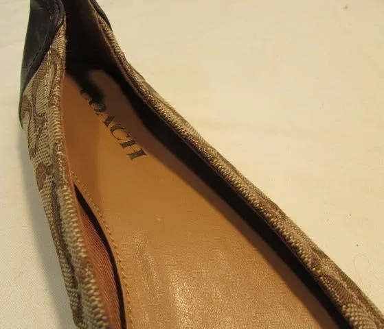 Coach Brown Signature Canvas Flats