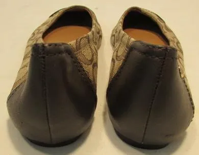 Coach Brown Signature Canvas Flats