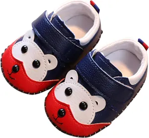 Cute artoon Prewalkers Shoes for Infant Baby Boys Girls Soft Sole Leather Non Slip Comfortable Sports Footwear