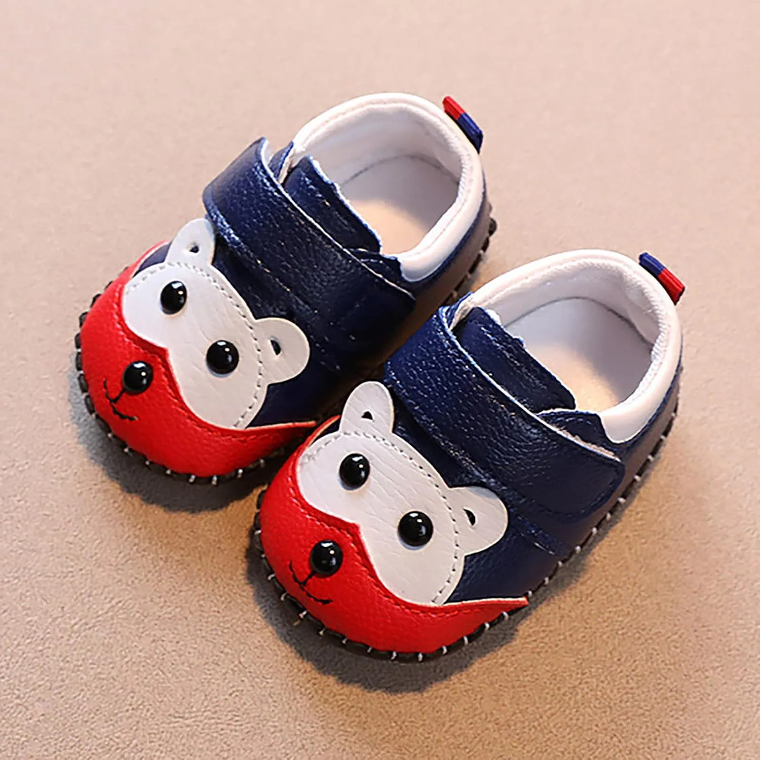 Cute artoon Prewalkers Shoes for Infant Baby Boys Girls Soft Sole Leather Non Slip Comfortable Sports Footwear