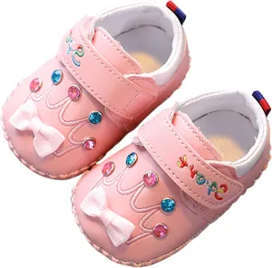 Cute artoon Prewalkers Shoes for Infant Baby Boys Girls Soft Sole Leather Non Slip Comfortable Sports Footwear