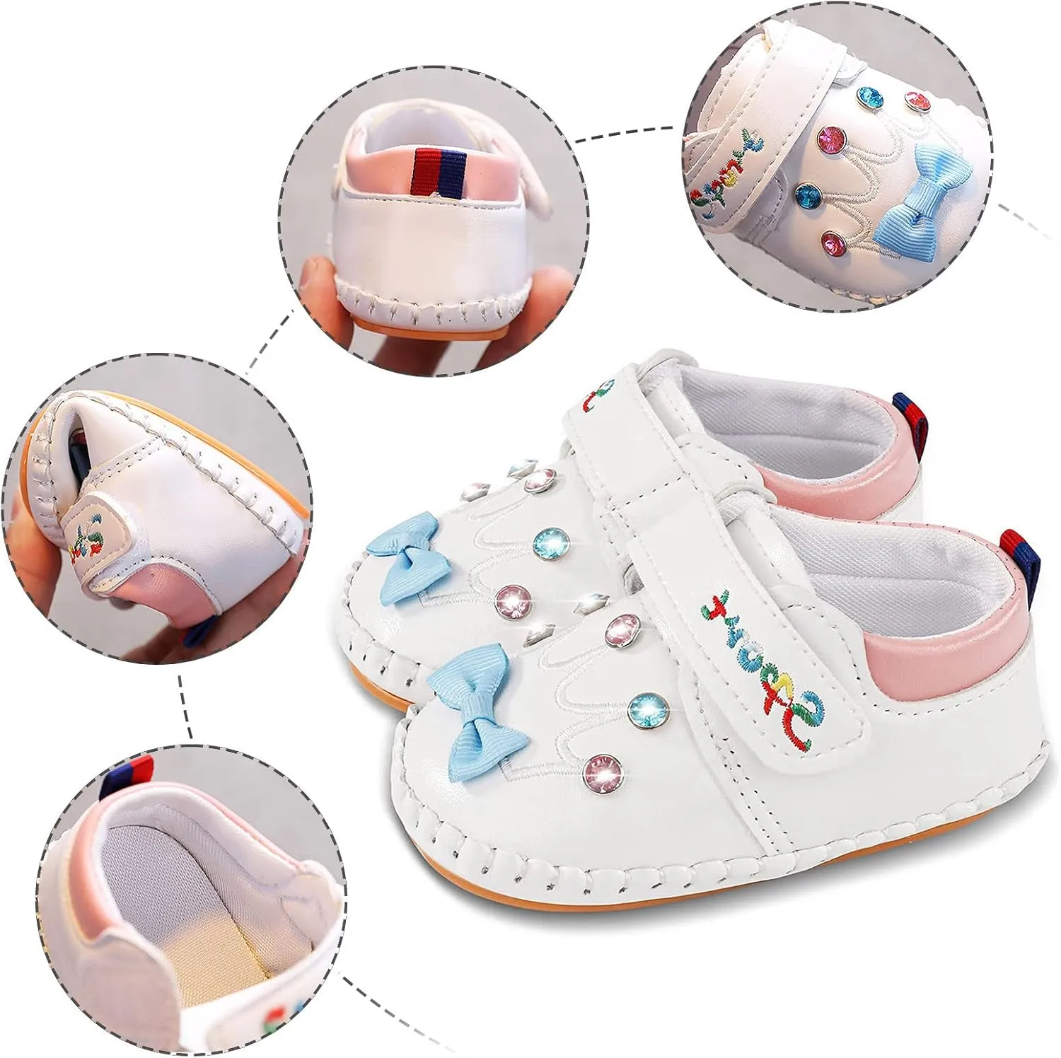 Cute artoon Prewalkers Shoes for Infant Baby Boys Girls Soft Sole Leather Non Slip Comfortable Sports Footwear