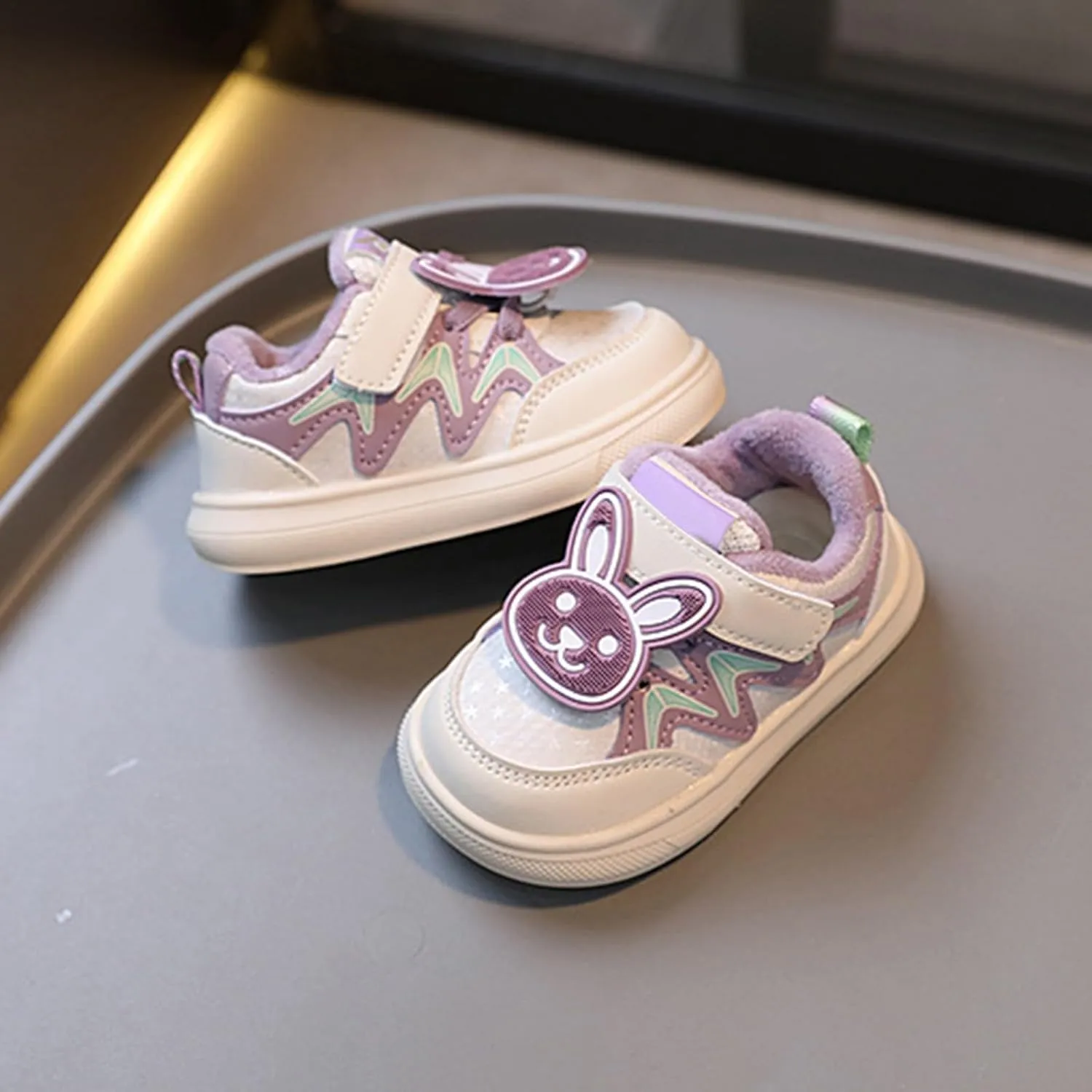 Cute Bunny Sneakers for Infant Girls Boys, Baby Toddler Flat Walking Shoes Lightweight Soft Sport Running Shoes
