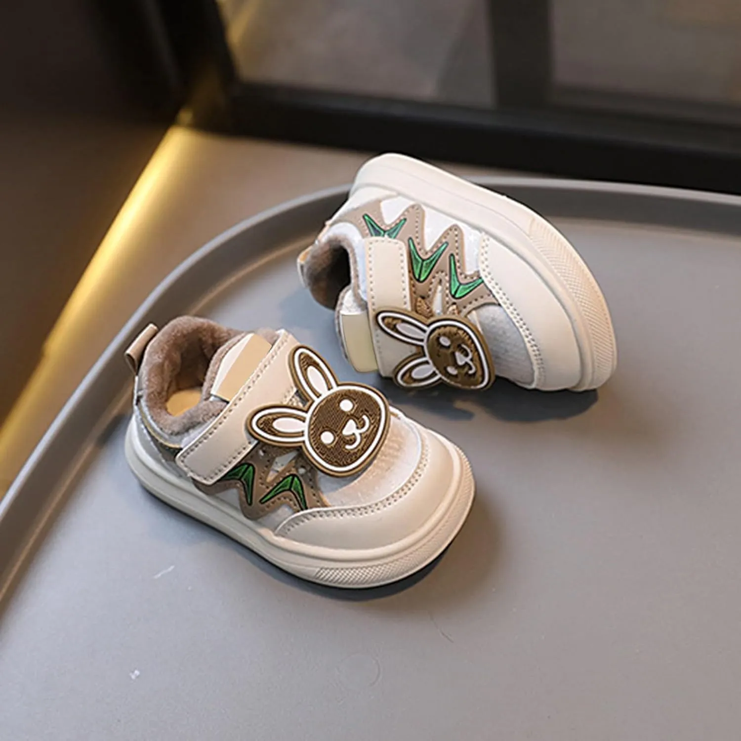 Cute Bunny Sneakers for Infant Girls Boys, Baby Toddler Flat Walking Shoes Lightweight Soft Sport Running Shoes