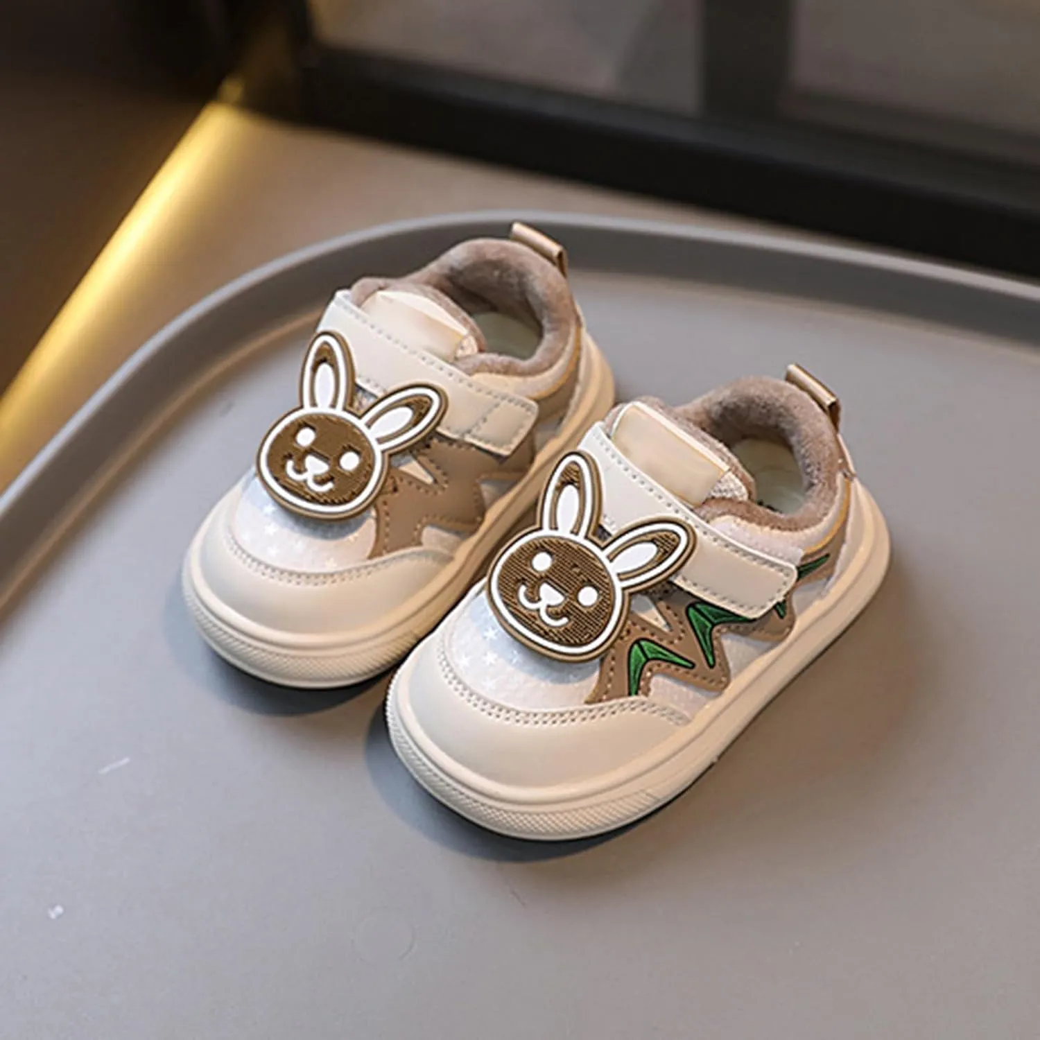 Cute Bunny Sneakers for Infant Girls Boys, Baby Toddler Flat Walking Shoes Lightweight Soft Sport Running Shoes