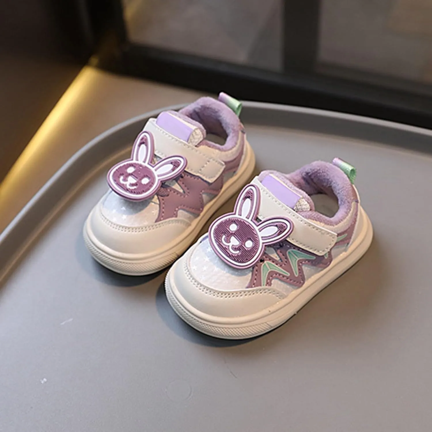 Cute Bunny Sneakers for Infant Girls Boys, Baby Toddler Flat Walking Shoes Lightweight Soft Sport Running Shoes