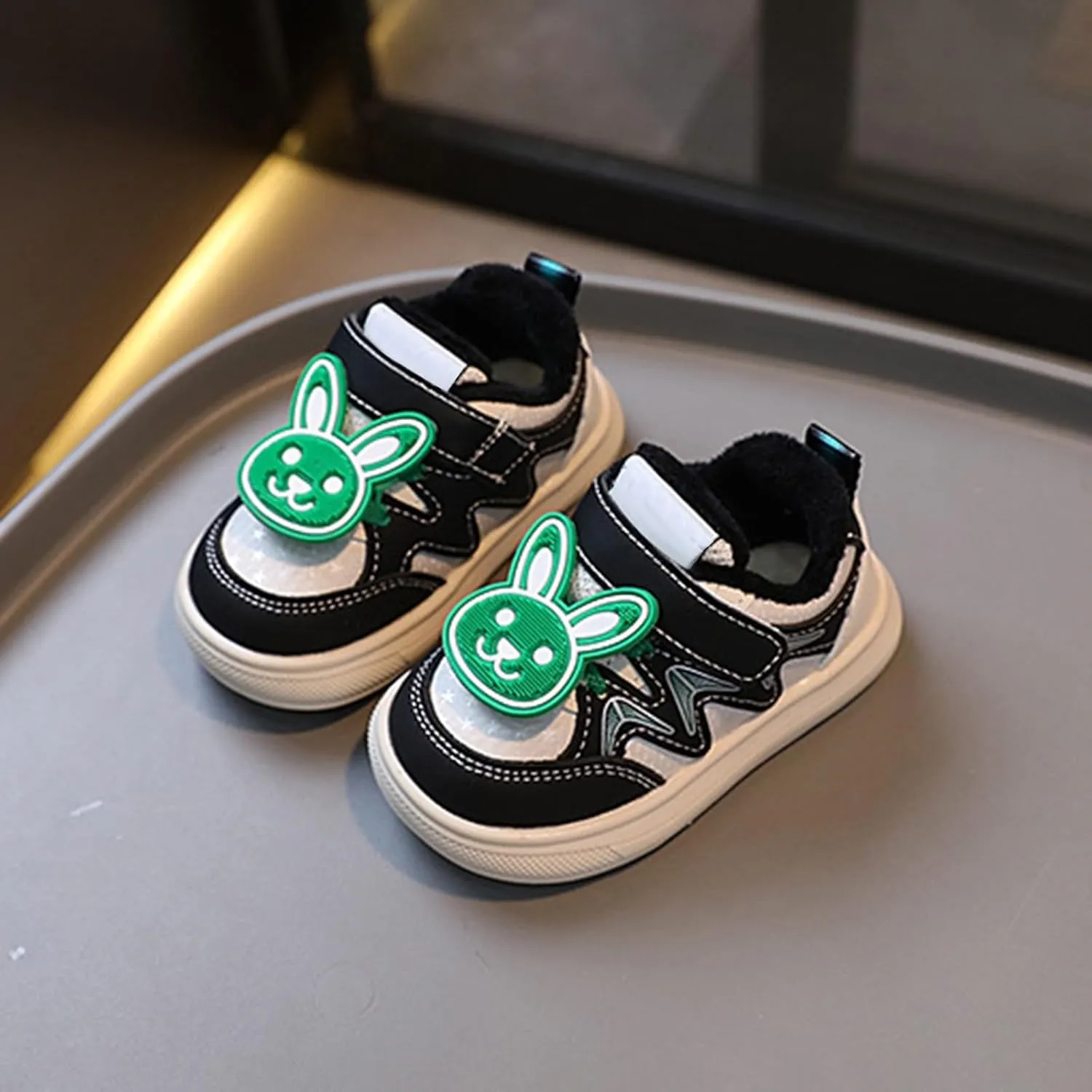 Cute Bunny Sneakers for Infant Girls Boys, Baby Toddler Flat Walking Shoes Lightweight Soft Sport Running Shoes