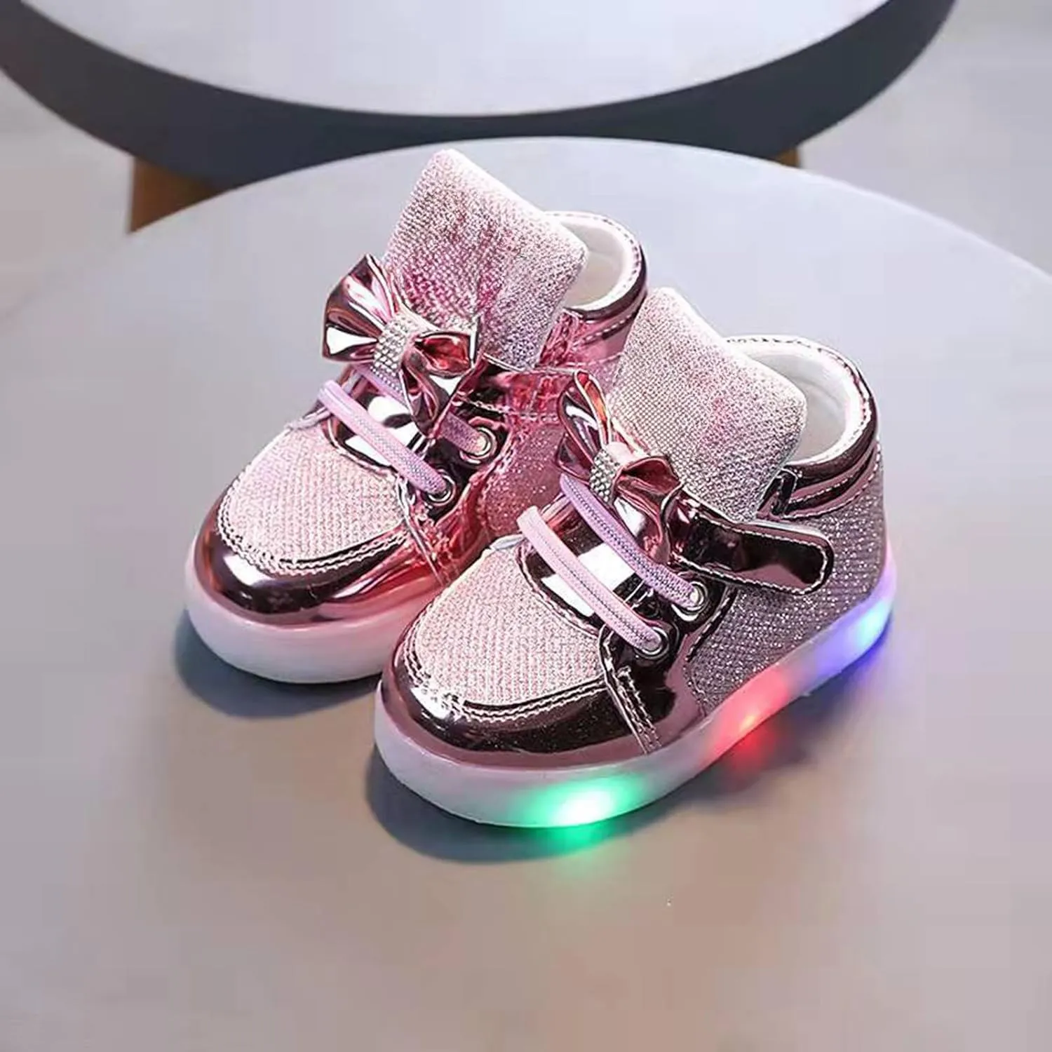 Fashion Light Baby Shoes Casual Children Boys Girls Soft Sports Shoes for Kids Trendy Tennis Sneakers with Bowknot