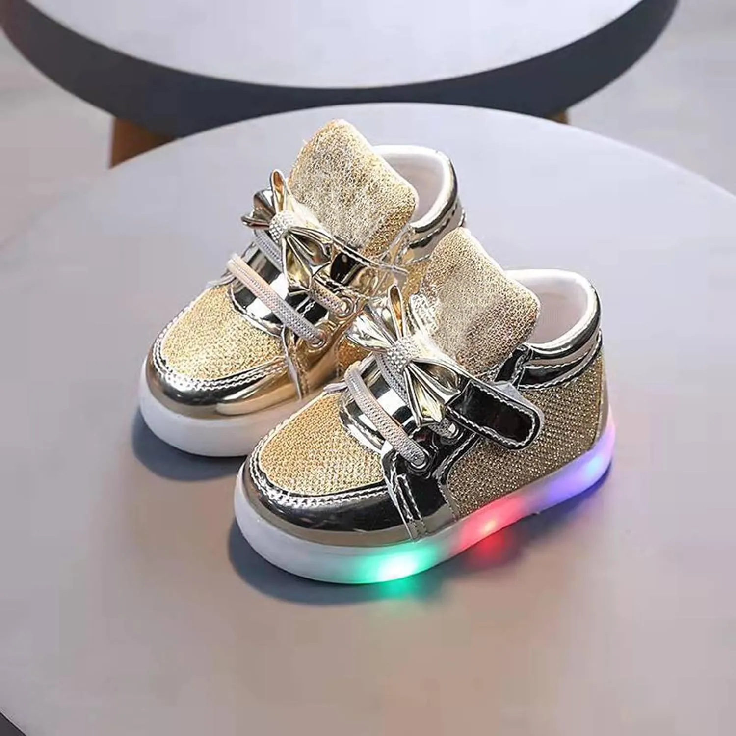 Fashion Light Baby Shoes Casual Children Boys Girls Soft Sports Shoes for Kids Trendy Tennis Sneakers with Bowknot