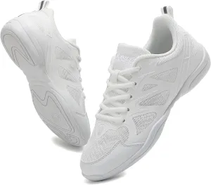 Girls Cheer Shoes White Cheerleading Dance Shoes Youth High-Performance Breathable Cheerleading Shoes for Athletic Training Competition