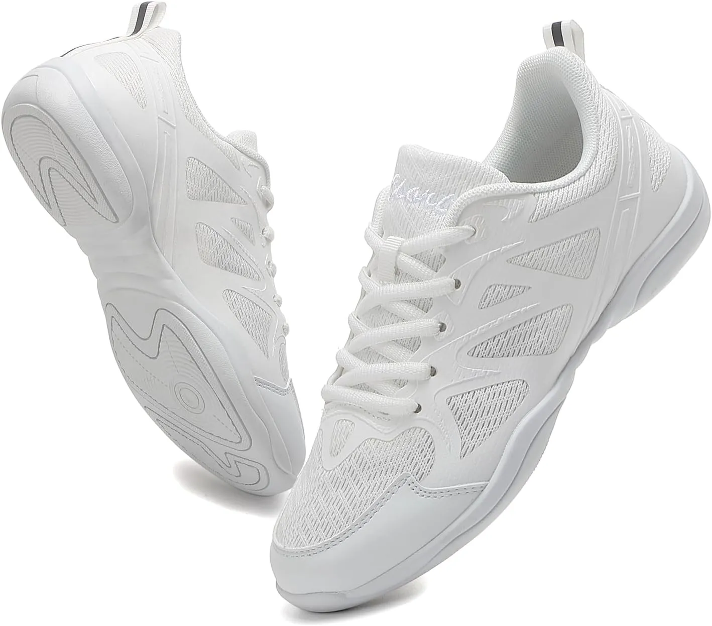 Girls Cheer Shoes White Cheerleading Dance Shoes Youth High-Performance Breathable Cheerleading Shoes for Athletic Training Competition