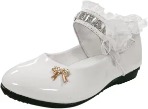 Girls Dress Shoes,0-12 Years Children Baby Girls Flower Leather Single Shoes Soft Dance Princess Shoes Wedding Shoes