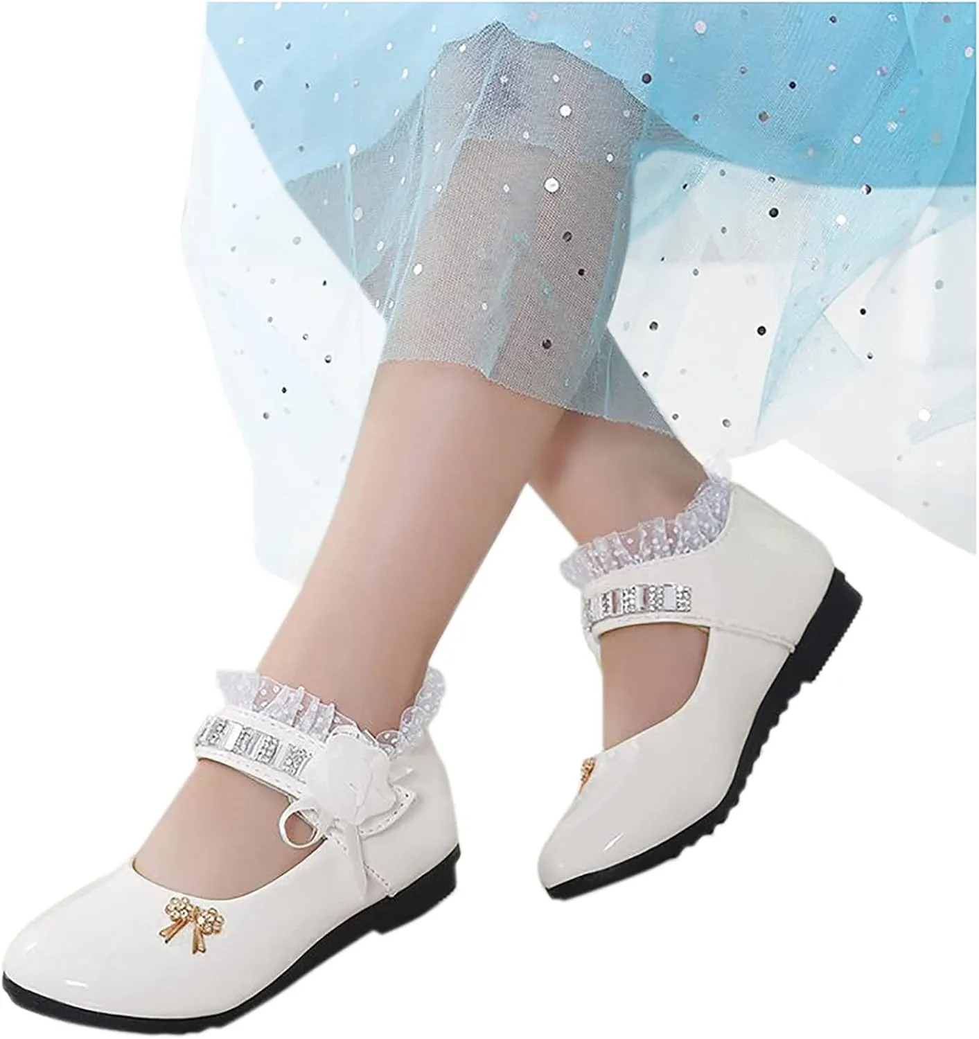 Girls Dress Shoes,0-12 Years Children Baby Girls Flower Leather Single Shoes Soft Dance Princess Shoes Wedding Shoes