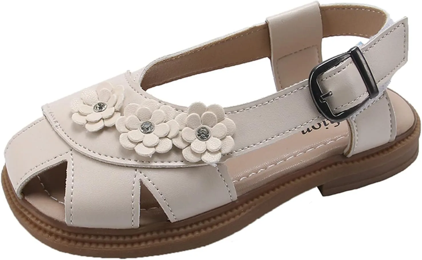 Girls Flower Hollow Beach Shoes 2025 Summer Stylish Kids Lightweight Soft Sole Slip On Buckle Strap Casual Sandals