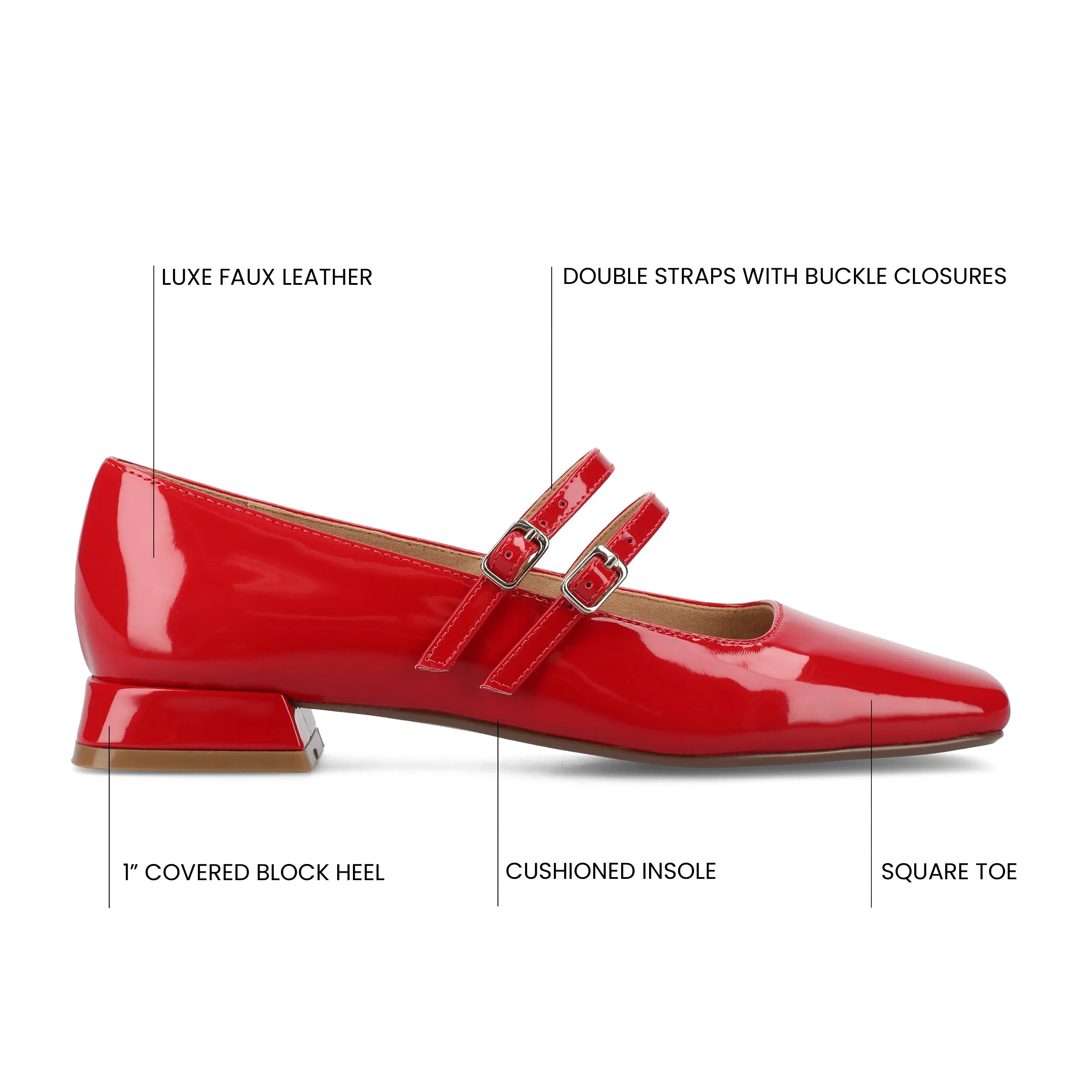 GREDAH MARY JANE DRESS FLATS IN WIDE
