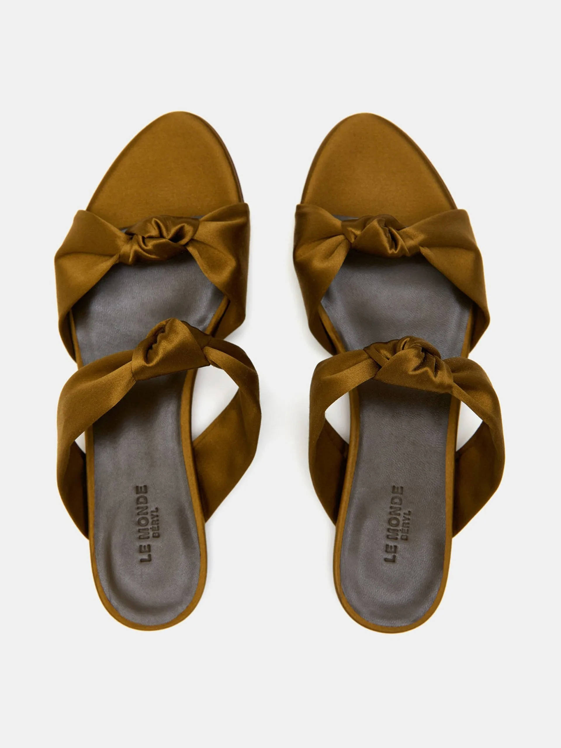 Green satin knot flats