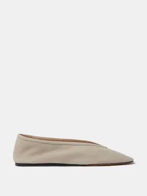 Grey suede Luna slipper flats