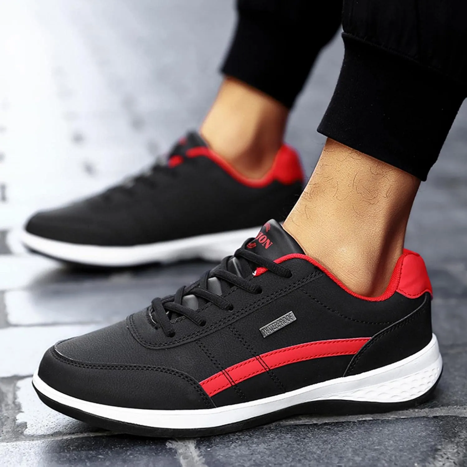 Hbeylia Mens Lightweight Walking Shoes Comfortable Lace Up Athletic Cushioned Sports Sneakers for Tennis, Gym, Running, Hiking,Casual Workout