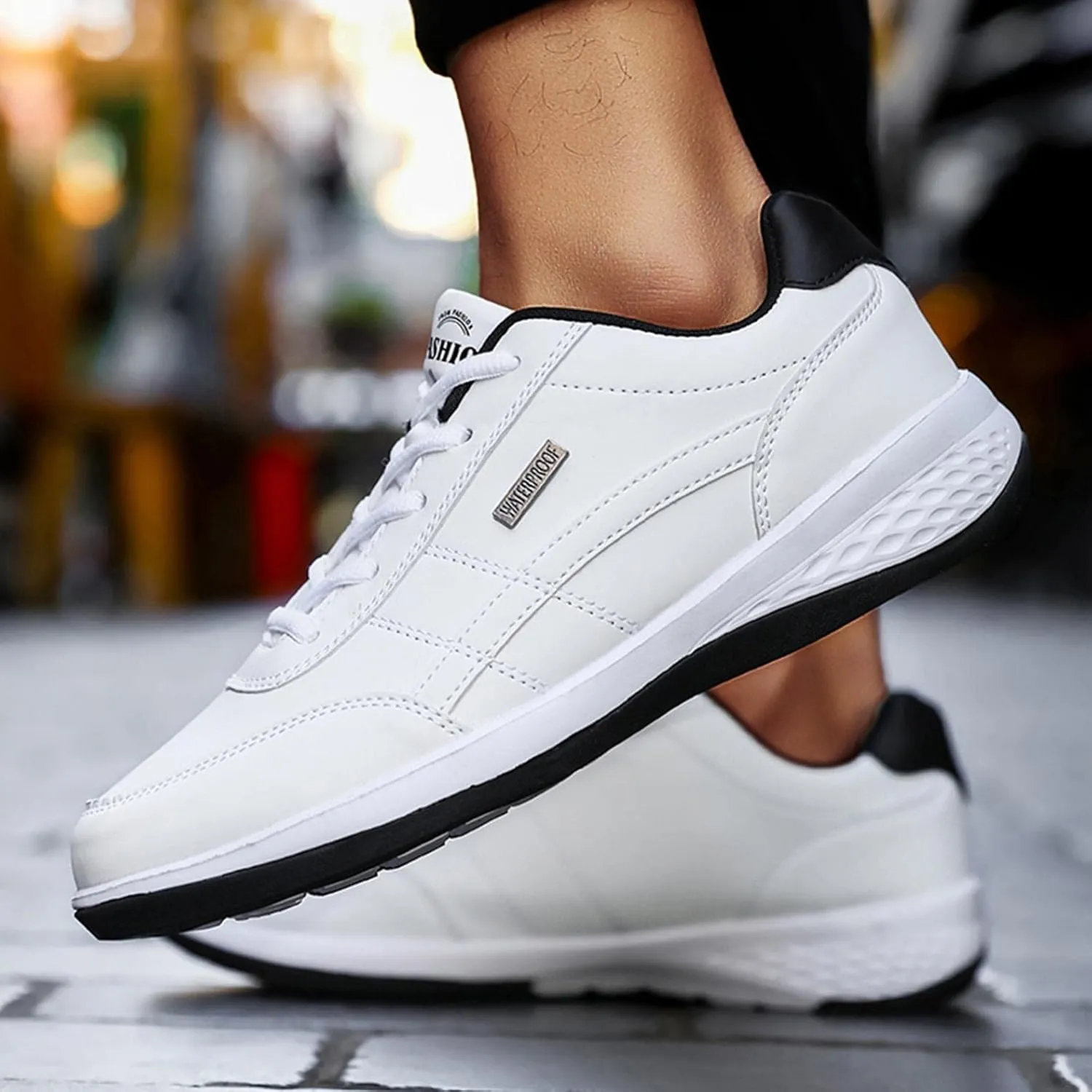 Hbeylia Mens Lightweight Walking Shoes Comfortable Lace Up Athletic Cushioned Sports Sneakers for Tennis, Gym, Running, Hiking,Casual Workout