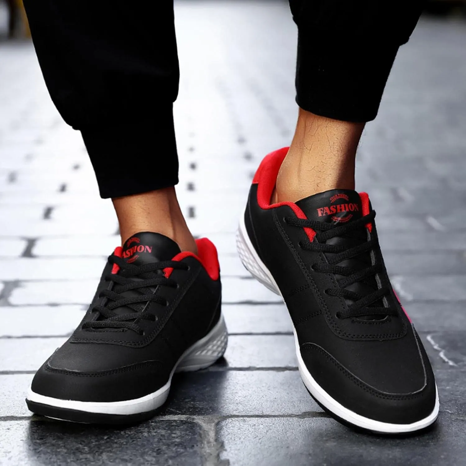 Hbeylia Mens Lightweight Walking Shoes Comfortable Lace Up Athletic Cushioned Sports Sneakers for Tennis, Gym, Running, Hiking,Casual Workout